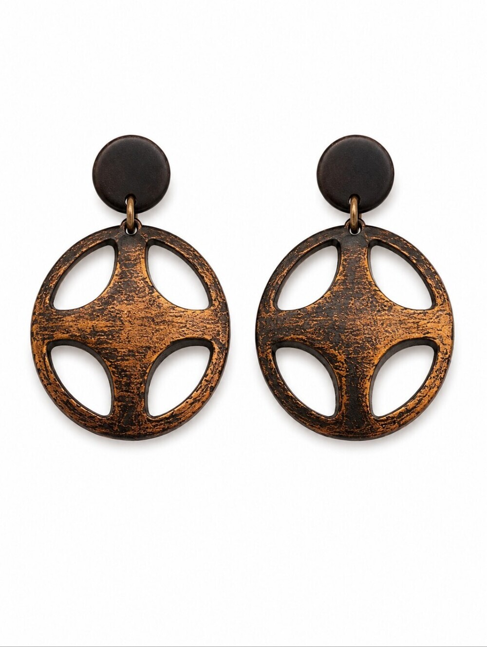 3/$30 Vintage 1980s Large Circle Wheel Acrylic Statement Earrings